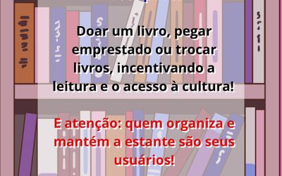 Estante colaborativa na sala de estudos do Novo IACS. Saiba mais!